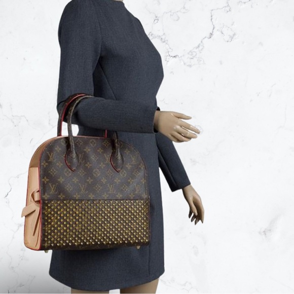 Louis Vuitton Monogram Calf Hair Spikes Iconoclasts Christian Louboutin Tote Red - Picture 2 of 16